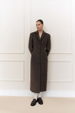 Arapkhanova Square shoulder fitted coat brown