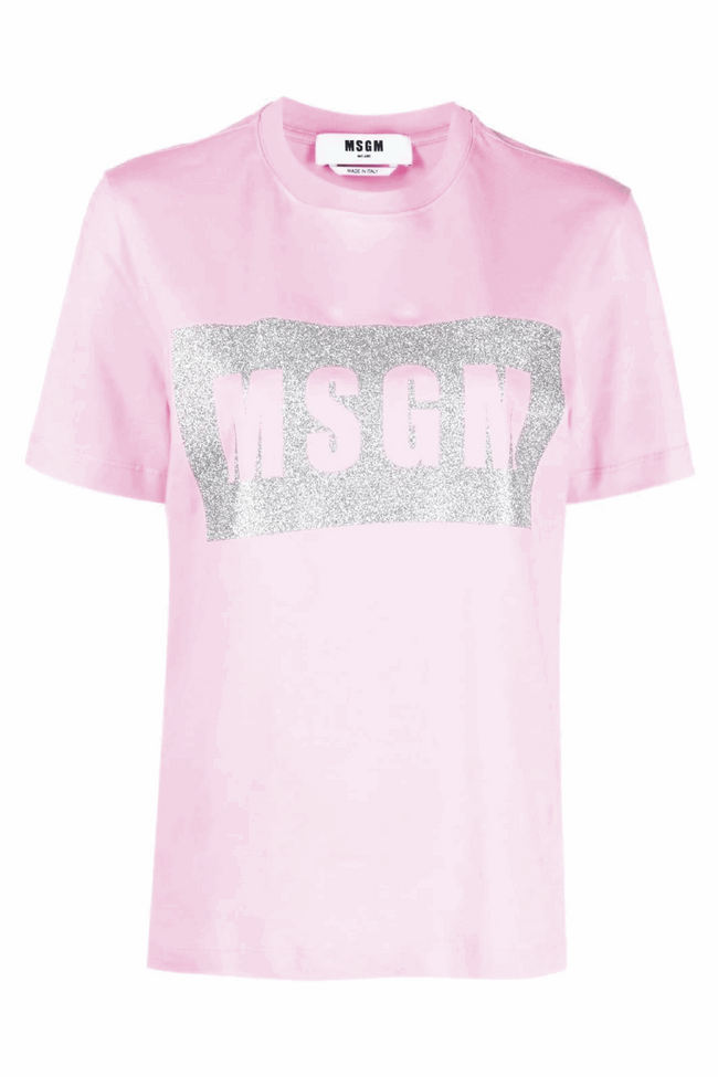 MSGM Light pink cotton T-shirt