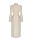 Arapkhanova Square shoulder fitted coat beige