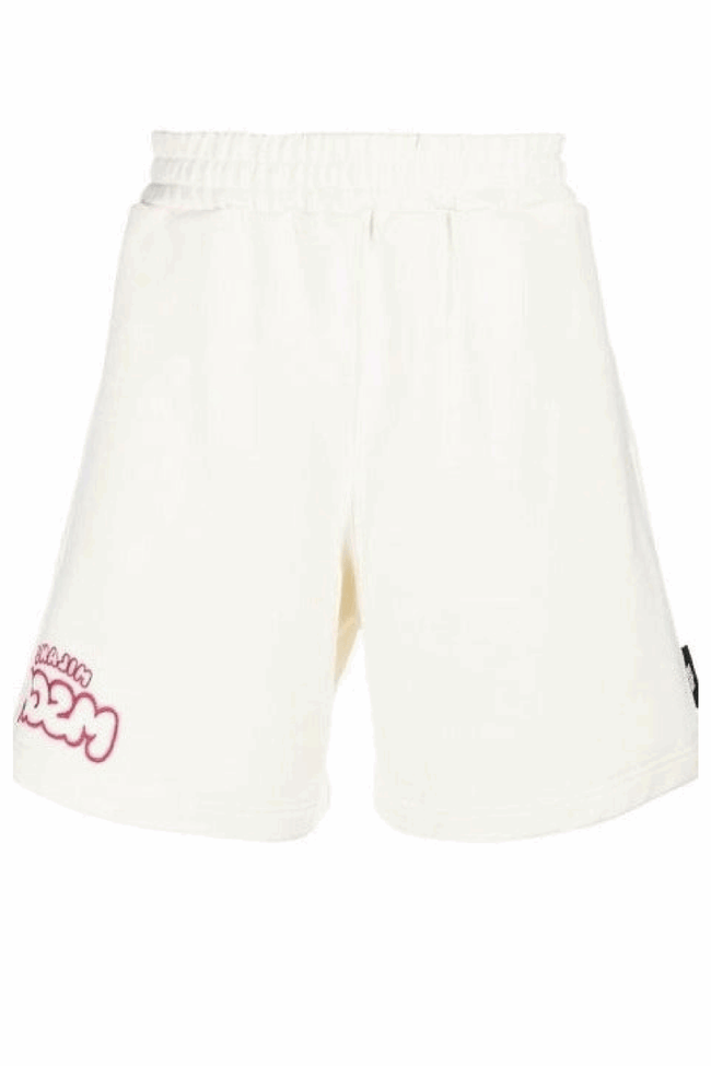 MSGM MAN'S COTTON CREAM SHORTS