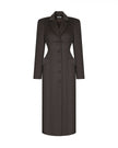 Arapkhanova Square shoulder fitted coat brown