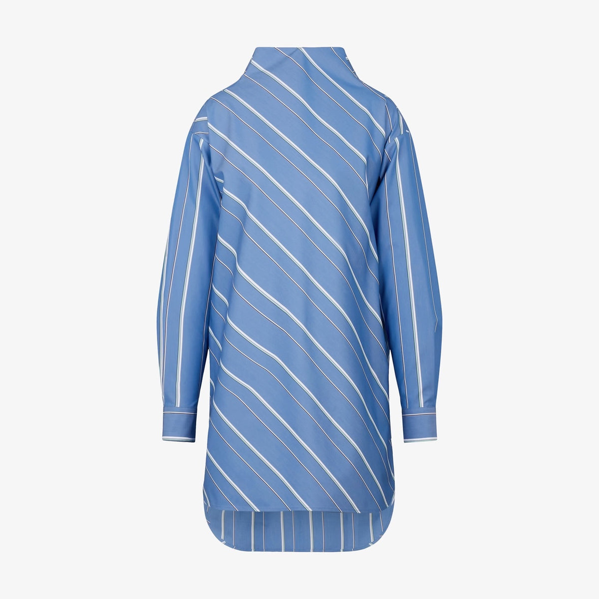 Back Open Stripe Shirts Dress