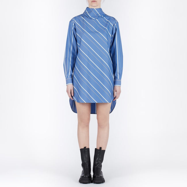 BESFXXK Back Open Stripe Shirts Dress