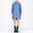 Back Open Stripe Shirts Dress