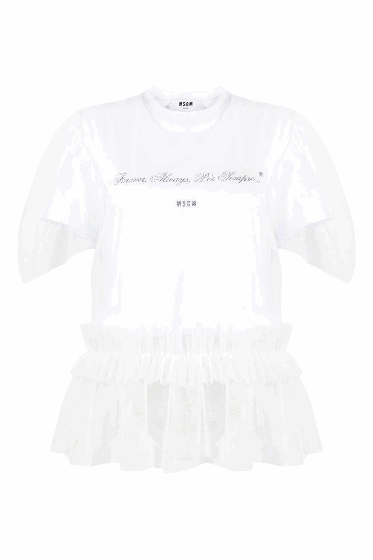 MSGM WOMAN'S OPTICAL WHITE T-SHIRT