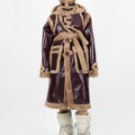 FAUX SHEARLING WRAP VEST DUFFLE COAT