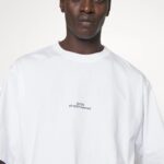 GCDS COLLEGE EMBROIDERED OVERSIZED WHITE T-SHIRT
