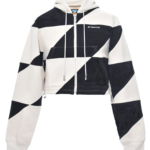 PRIVATE POLICY BLACK AND WHITE PXL CHECKER PIECING CROP JACKET