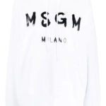 MSGM Logo print drawstring hoodie