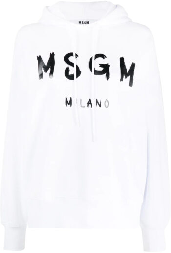 MSGM Logo print drawstring hoodie
