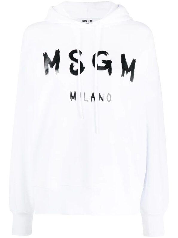 MSGM Logo print drawstring hoodie