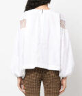 MSGM WHITE COTTON BLOUSE