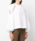 MSGM WHITE COTTON BLOUSE