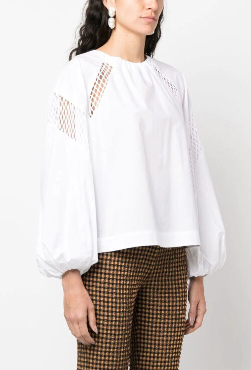 MSGM WHITE COTTON BLOUSE