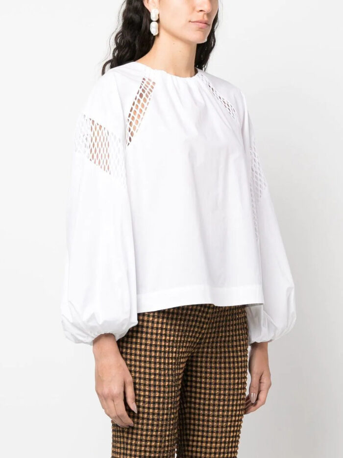 MSGM WHITE COTTON BLOUSE