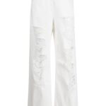 MSGM MID-RISE BOOTCUT WHITE JEANS