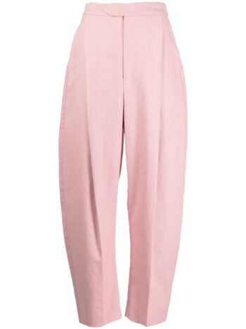 ANOUKI PINK LINEN HIGH WAISTED WIDE LEG PANTS