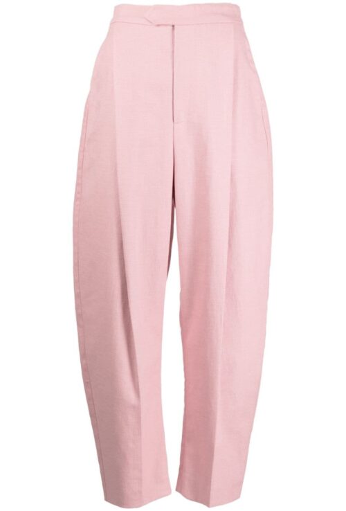 ANOUKI PINK LINEN HIGH WAISTED WIDE LEG PANTS