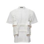 PRIVATE POLICY MESH POCKETS WHITE HARNESS T-SHIRT