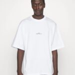 GCDS COLLEGE EMBROIDERED OVERSIZED WHITE T-SHIRT