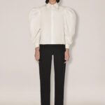 Anouki Slim Fitted White Shirt With Crystal Details On The Collar