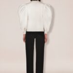 Anouki Slim Fitted White Shirt With Crystal Details On The Collar