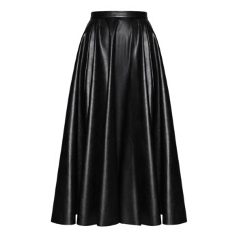 Anouki Vegan Leather Flare Skirt