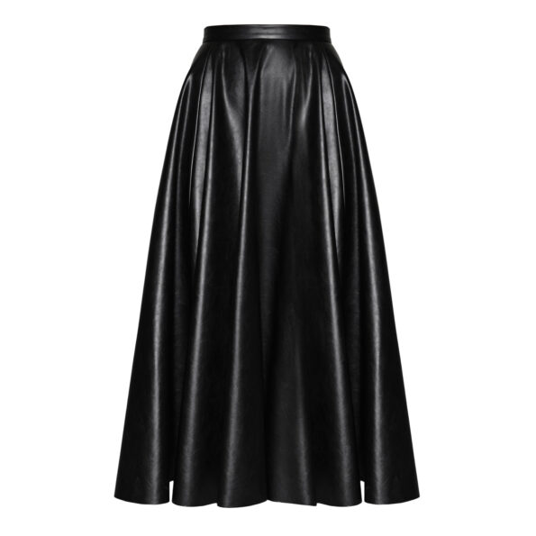Anouki Vegan Leather Flare Skirt