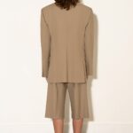 SINGLE BREASTED BEIGE WOOL OVERSIZED MAN STYLE BLAZER