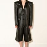 OVERSIZED BLACK VEHAN LEATHER BLAZER