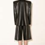 OVERSIZED BLACK VEHAN LEATHER BLAZER