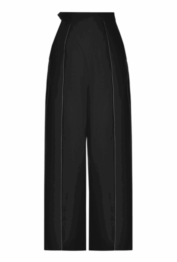ANOUKI BLACK LINEN HIGH WAISTED PANTS