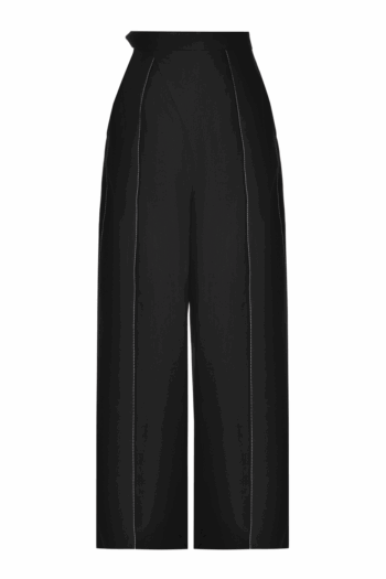 ANOUKI BLACK LINEN HIGH WAISTED PANTS