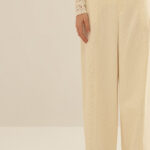 Anouki OFF WHITE COTTON TAILORED PANTS