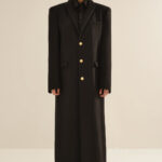 ANOUKI BLACK PRESSED WOOL MAN STYLE COAT