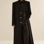 ANOUKI BLACK PRESSED WOOL MAN STYLE COAT