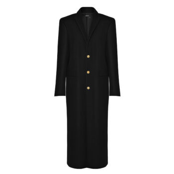 ANOUKI BLACK PRESSED WOOL MAN STYLE COAT