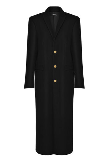 ANOUKI BLACK PRESSED WOOL MAN STYLE COAT