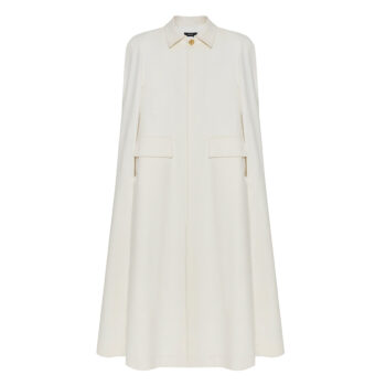 ANOUKI OFF WHITE COTTON CAPE STYLE COAT