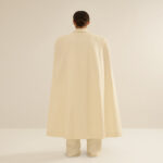 ANOUKI OFF WHITE COTTON CAPE STYLE COAT