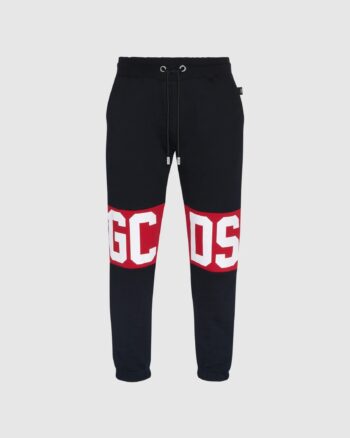 GCDS BAND LOGO REGULAR BLACK SWEATPANTS