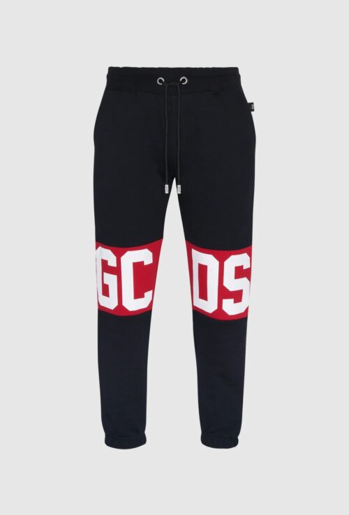 GCDS BAND LOGO REGULAR BLACK SWEATPANTS