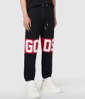 GCDS BAND LOGO REGULAR BLACK SWEATPANTS,LOGO REGULAR BLACK SWEATPANTS,REGULAR BLACK SWEATPANTS