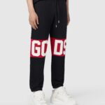 GCDS BAND LOGO REGULAR BLACK SWEATPANTS