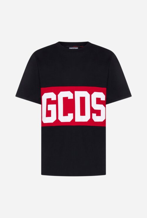 GCDS BAND LOGO REGULAR BLACK TEE