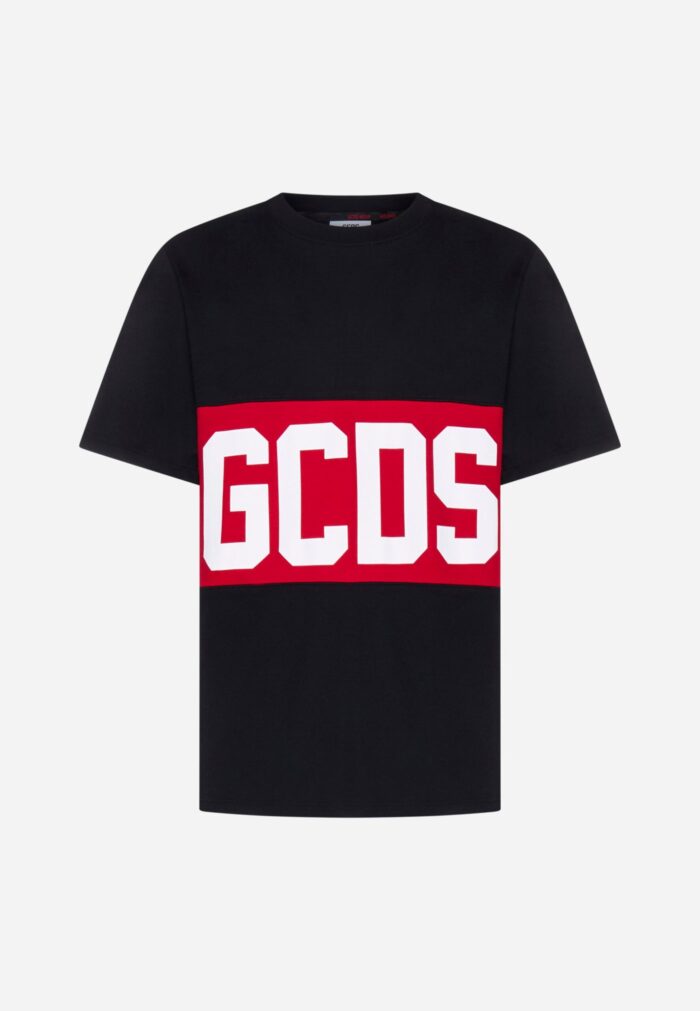 GCDS BAND LOGO REGULAR BLACK TEE