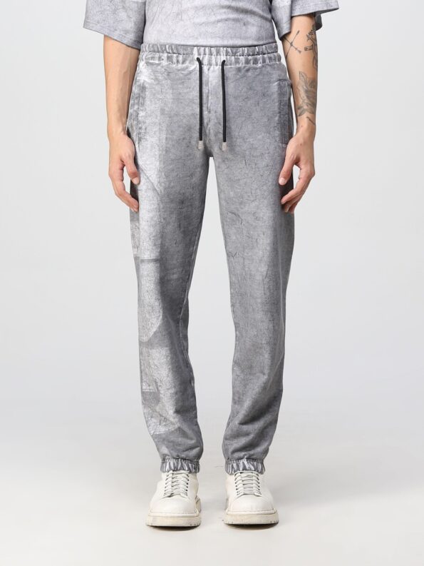 GCDS OVERDYED ROUND LOGO OVERSIZED SWEATPANTS