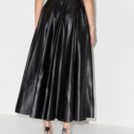 Anouki Vegan Leather Flare Skirt