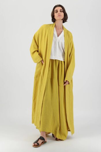 NATURE HEDONIST SAFFRON LINEN COAT