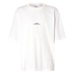 GCDS COLLEGE EMBROIDERED OVERSIZED WHITE T-SHIRT